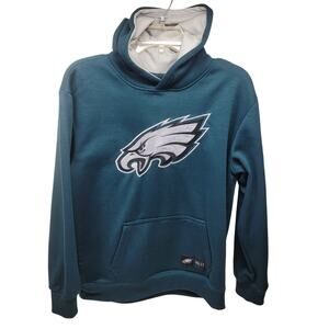 Philadelphia Eagles NFL Youth Hoodie Embroidered Logo Size 18-20 Teal Green